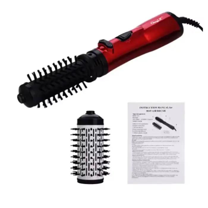 Lisseur électrique rotatif personnalisable 3 en 1, bigoudi, sèche-cheveux, brosse, peigne à air chau