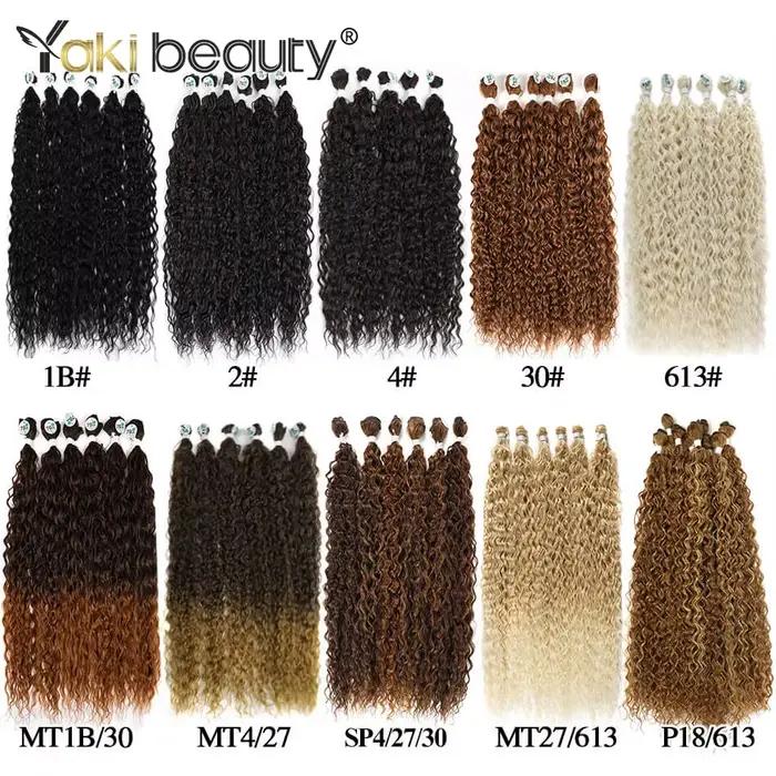 Mèches synthétiques bouclées et crépues, tissage de cheveux longs Jerry Anjo Plus, Extensions capill
