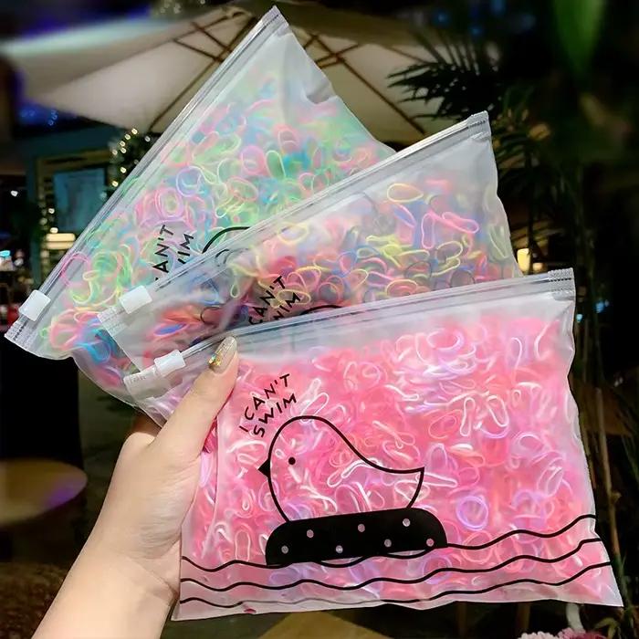 1000 pièces/paquet filles colorées petites bandes de caoutchouc jetables gomme pour élastique pour q