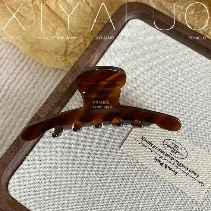 Pinces à cheveux léopard en acétate pour femmes, Barrettes chics, épingles à cheveux en forme de cra