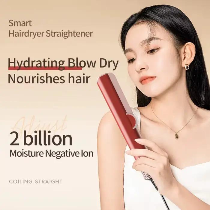 Lisseur de cheveux professionnel 2 en 1, essentiel de coiffure à la mode pour lisse, aspect élégant,