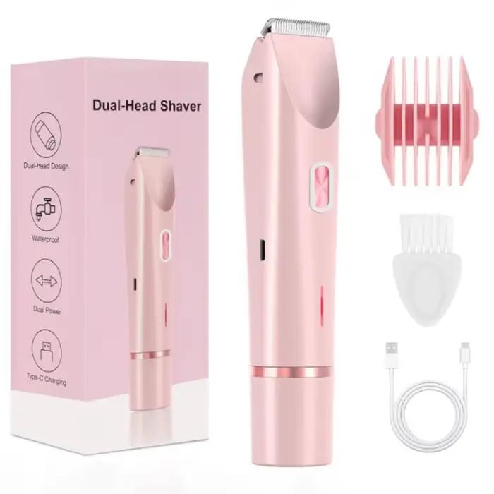 Rasoir électrique double tête pour femme, épilateur corporel double usage, tondeuse électrique pour