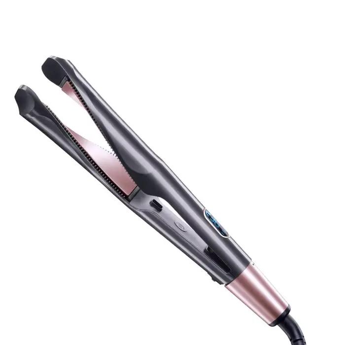 Fer à lisser et à boucler 2-en-1 de 1 pouce, haute température 450°F ℉ Fer à lisser 3D concave et