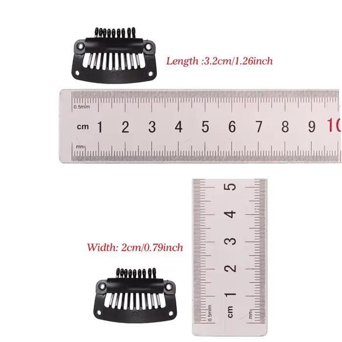 Clips de perruque en plastique noir 32Mm, Clip à pression utilisé pour l'extension de cheveux, posti