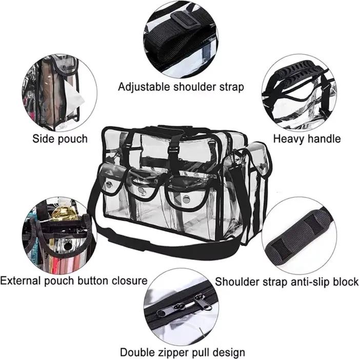 Sac de voyage transparent et étanche pour salon de coiffure, maquillage, outils de bain, accessoires