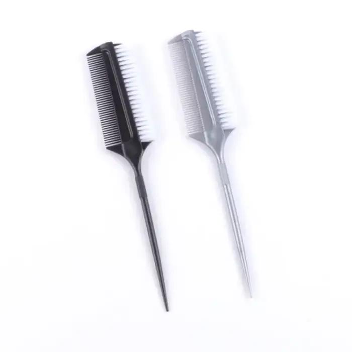 Peigne de teinture double face pour coiffure professionnelle, brosse de teinture pour cheveux en nyl