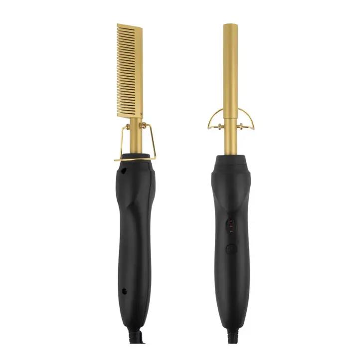 Lisseur de cheveux 2 en 1, chauffe rapidement, lissage et bouclage, utilisation sur cheveux secs ou