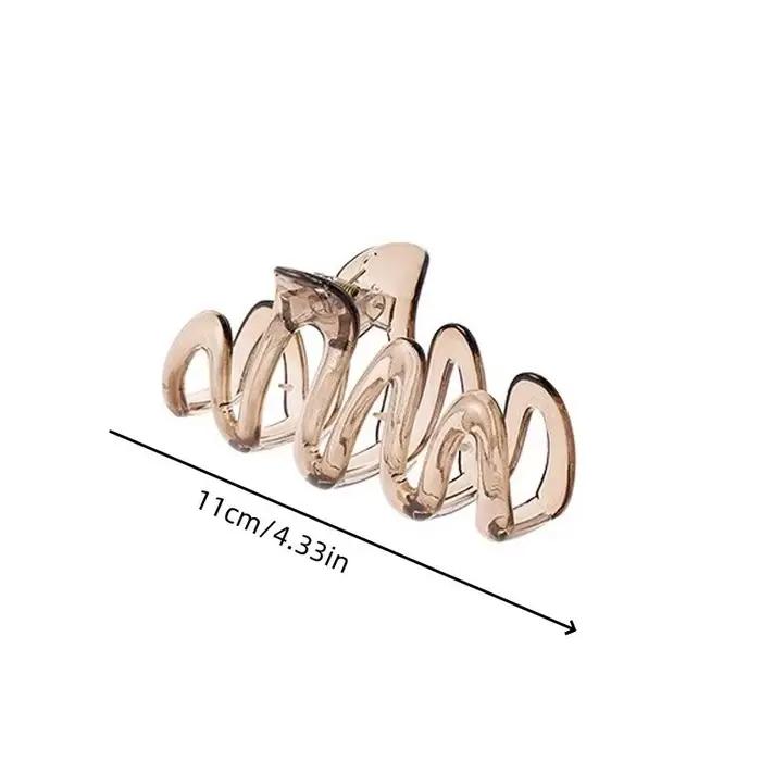 Grande pince à cheveux en acrylique pour femmes, ambre ondulé, pince requin Premium, accessoires pou