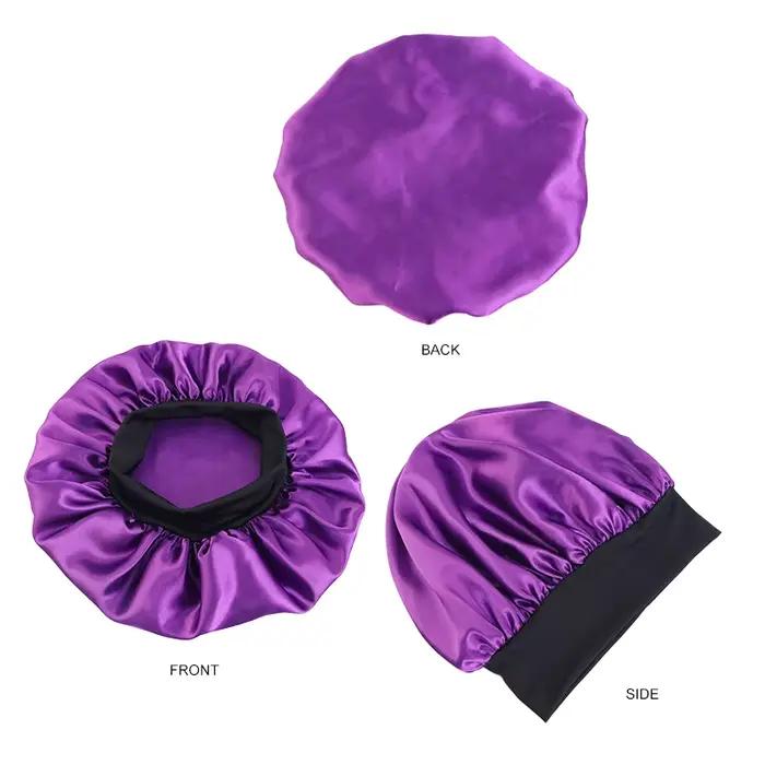 Bonnets solides en Satin pour femmes, chapeau de bain à large bord pour dormir la nuit, unisexe, ban