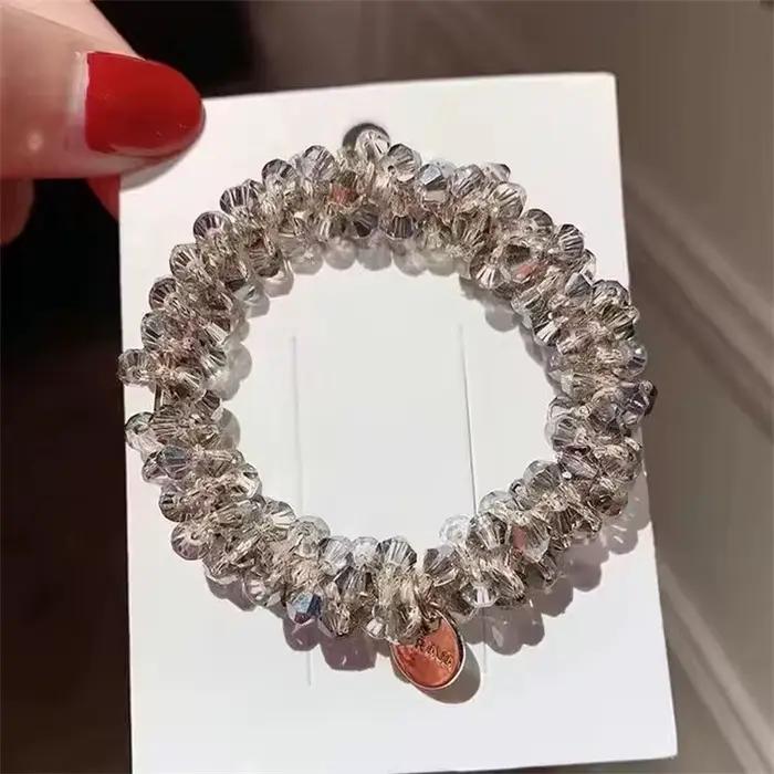 Chouchous élastiques en perles de cristal pour femmes, accessoires pour cheveux, porte-queue de chev