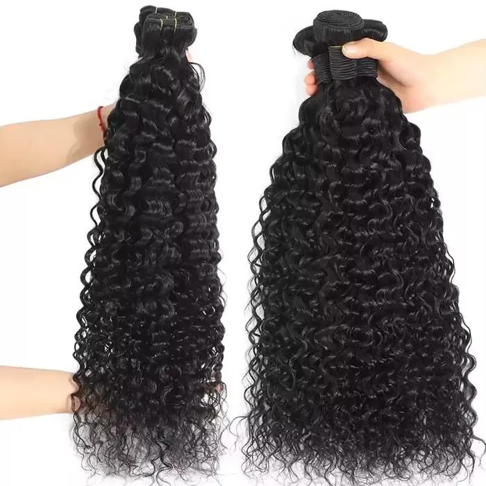 Extensions de Cheveux Humains Ondulés Profonds, 38 Pouces, Cheveux Brésiliens Vierges Non Traités, D