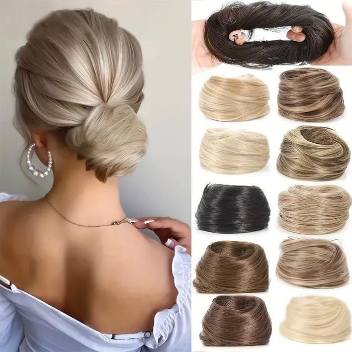 Chignon synthétique élastique en caoutchouc, faux cheveux, Extension de queue de cheveux, queue de c