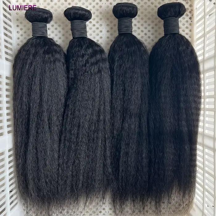 Crépus Yaki droit paquet de cheveux humains 100% vierge non transformé Jerry bouclés Extension de ch