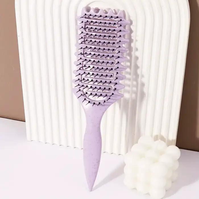 Brosse à friser - Peigne de massage creux, crinière en nylon, manche en plastique ABS, poignée confo
