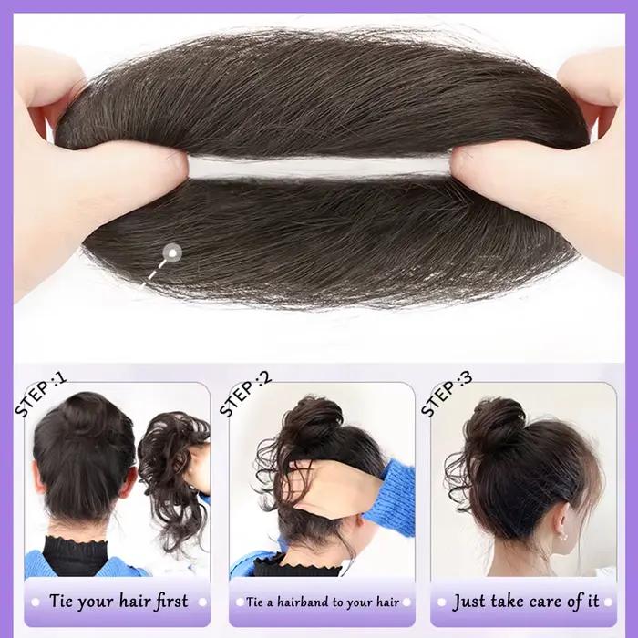 LM-Chignon synthétique désordonné pour femme, bande de cheveux bouclés, chouchou élastique, faux mor