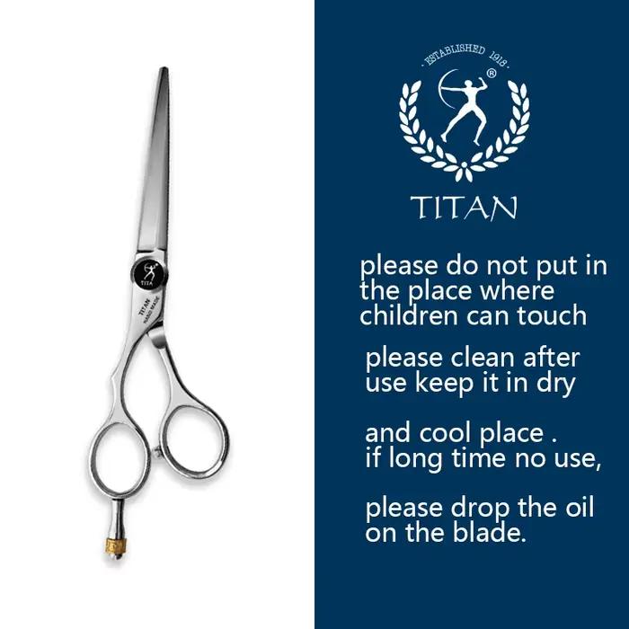 TITAN professionnel barbier coupe poignée gauche ciseaux à cheveux coupe et amincissement cisaille 6