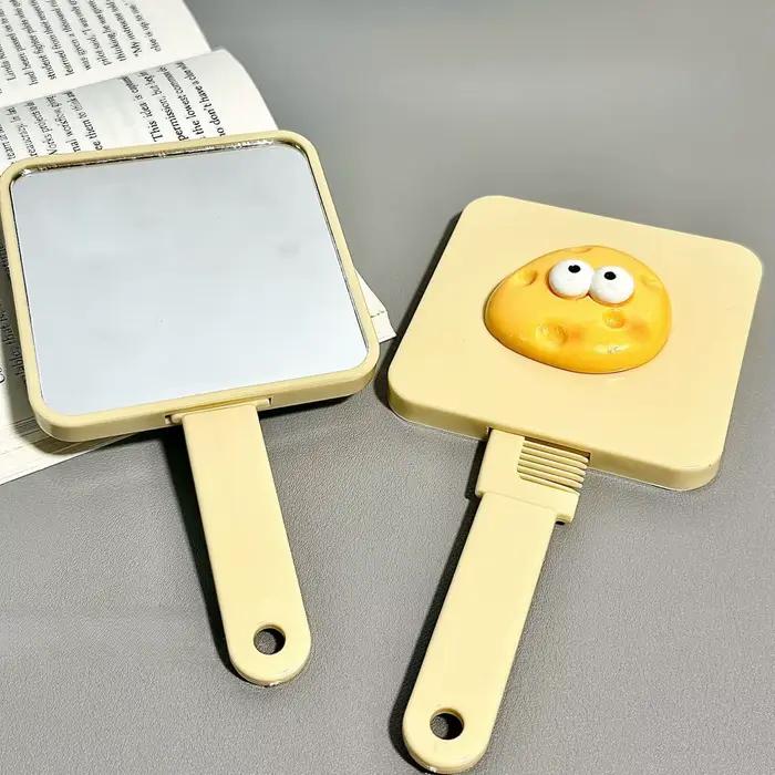 Nouveau miroir à poignée de chat rose avec peigne, miroir de maquillage Portable, miroir en forme de