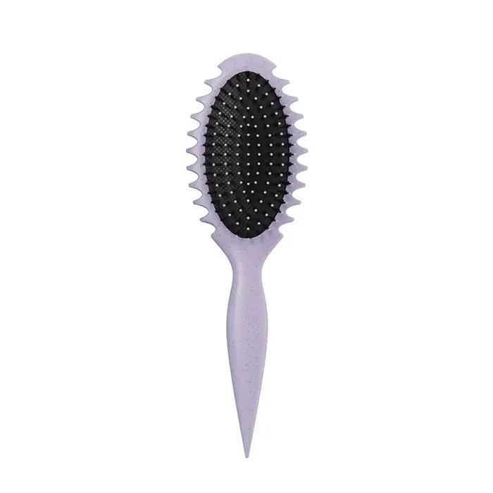 Brosse à cheveux en poils de sanglier, poignées elliptiques, peigne à cheveux LED plus riche, boucle