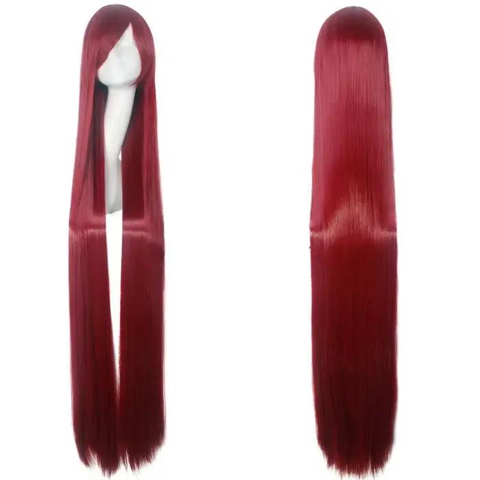 Perruque synthétique longue et lisse pour femmes, perruque universelle de Cosplay de dessin animé, p