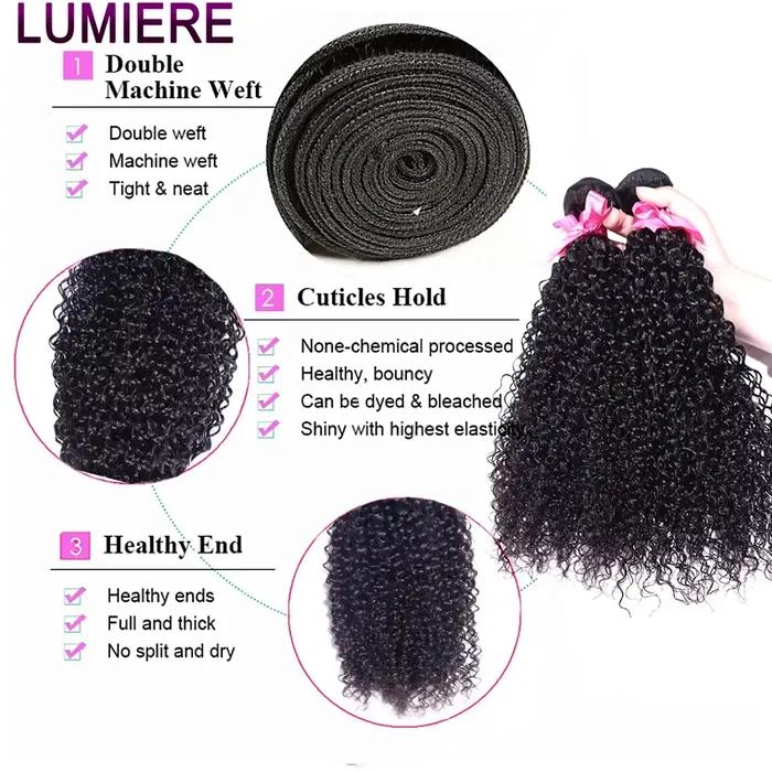 8-30 "Mongolien 100% Vierge Brut Afro Crépus Bouclés Cheveux Humains Bundles Deal Tissage 3/4 Bundle