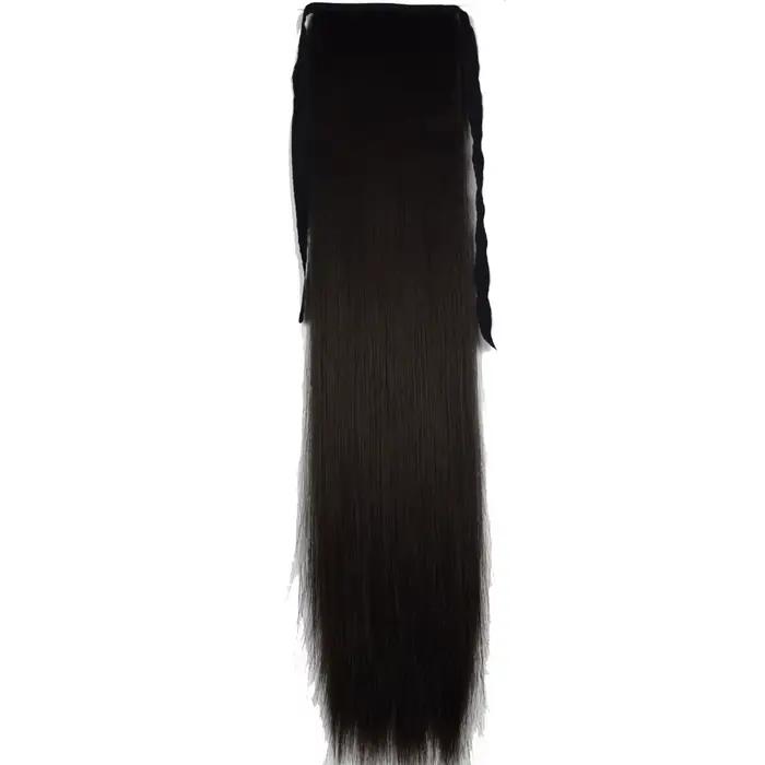 Extensions de queue de cheval à ruban droit résistant à la chaleur en fibres synthétiques TOPREETY 1