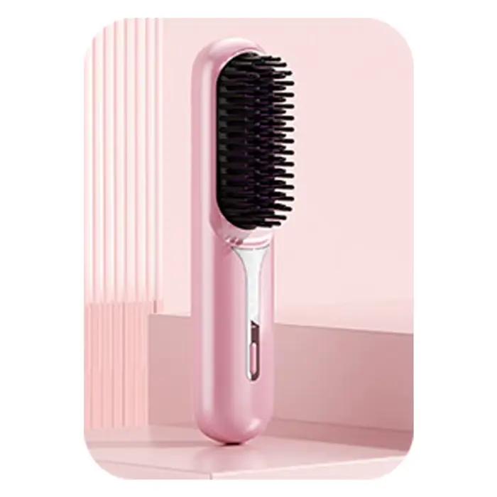 Lisseur de cheveux sec et humide, peigne Portable, brosse à lisser sans fil avec chauffage rapide, I