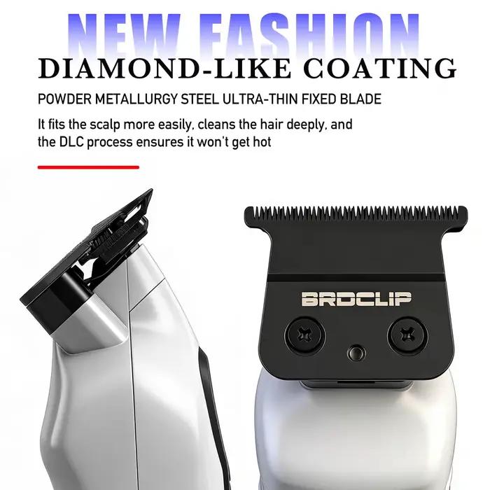 Tondeuse à cheveux professionnelle sans fil Salon BRDCLIP Classic Trimmer avec lames à coupe zéro