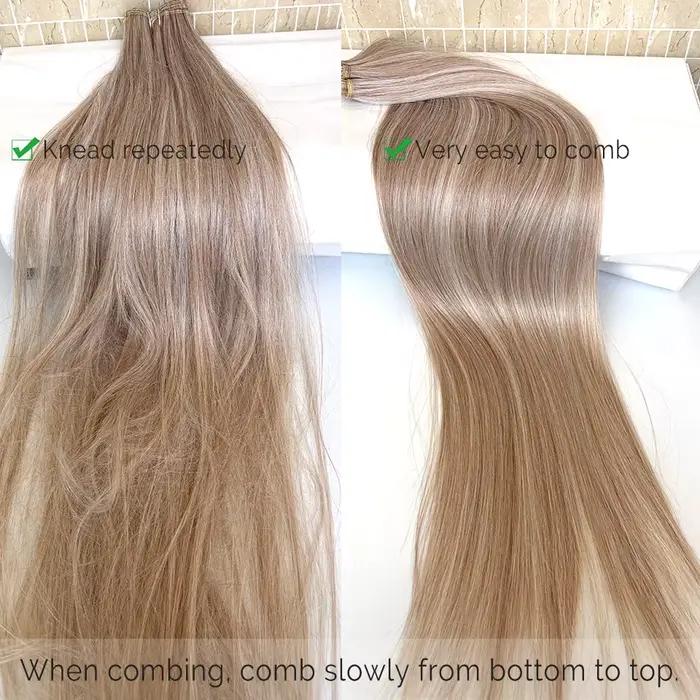 Bio cheveux raides paquets 26 "naturel doux résistant à la chaleur fibres synthétiques Extensions
