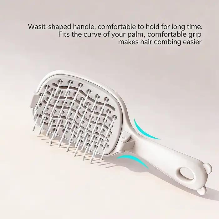 Brosse de massage antistatique autonettoyante avec couvercle en filet