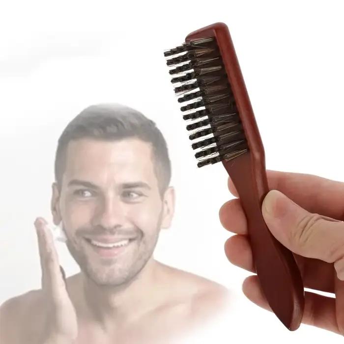 Manche en bois brosse de nettoyage en poils de sanglier coiffure