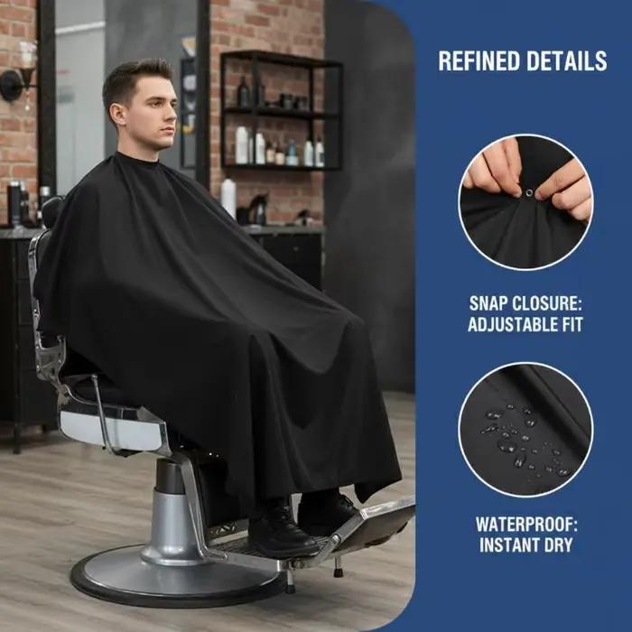 Cape de coiffure professionnelle avec fermeture à pression réglable