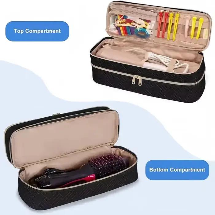 Étui de voyage double couche compatible avec REVLON One Step Blow sèche-cheveux brosse volumateur Original et Styler (sac uniquement)