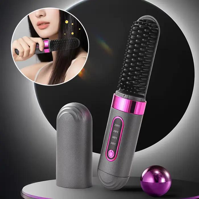 Brosse à lisser les cheveux en céramique sans fil