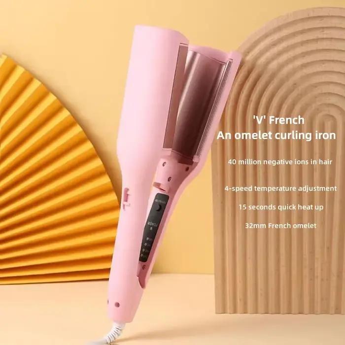 Fer à friser les cheveux 32mm bigoudi vague profonde 4 températures réglables chauffage rapide fer à sertir baguette de