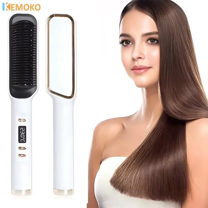 Lisseur de cheveux brosse chauffage peigne chaud