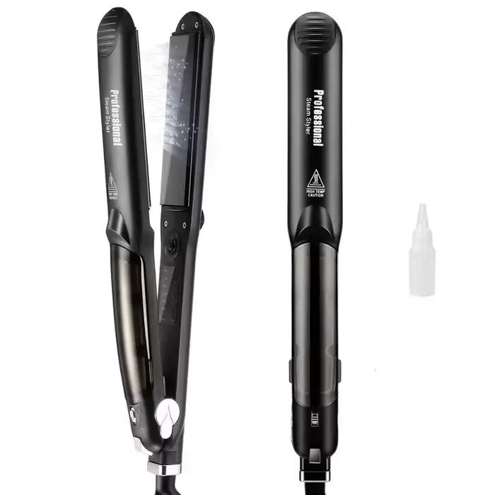 Lisseur à vapeur professionnel en céramique 450 ℉ Outils de soin des cheveux à chaleur rapide pour traitement à l'huile