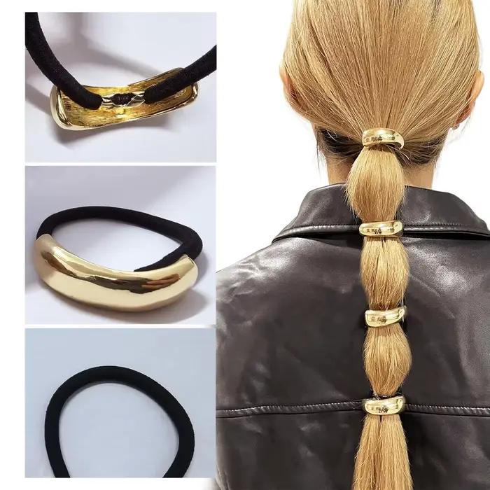 Attaches de cheveux en métal doré pour femmes