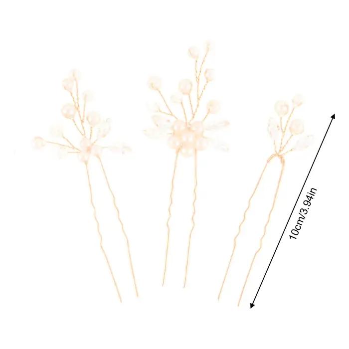 Lot de 3 pinces à cheveux tendance pour mariée