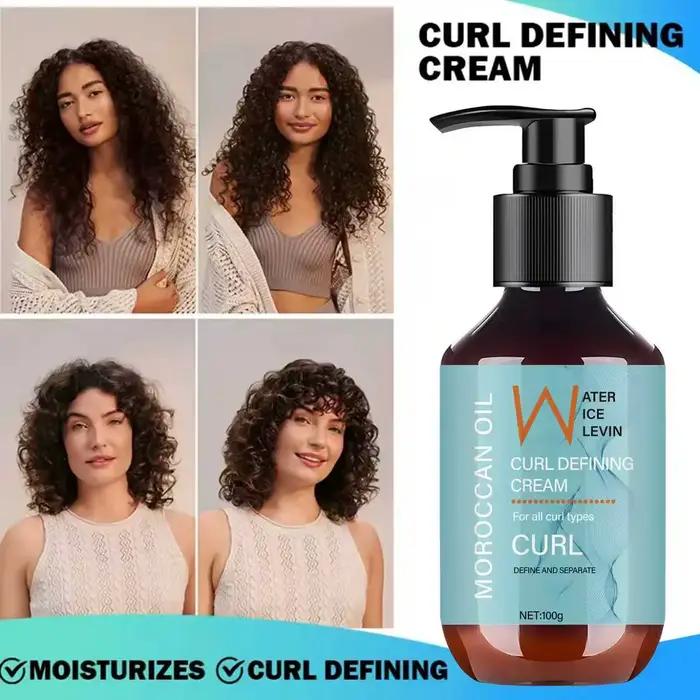 Crème définissante pour boucles à l'huile marocaine Water Ice Levin