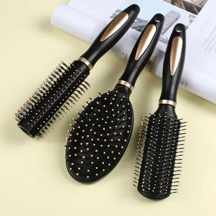 Brosse à cheveux ronde noire professionnelle pour coiffer et boucler – Portable et facile à utiliser