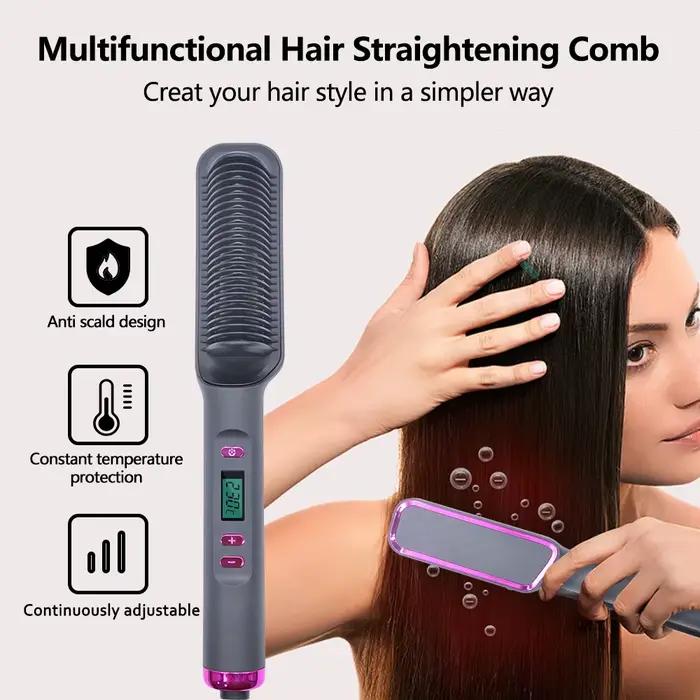 Lisseur de cheveux brosse chauffage peigne chaud