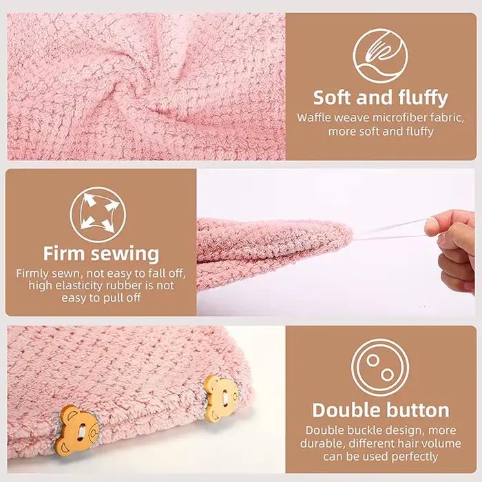 Serviette pour cheveux secs pour femmes (bonnet
