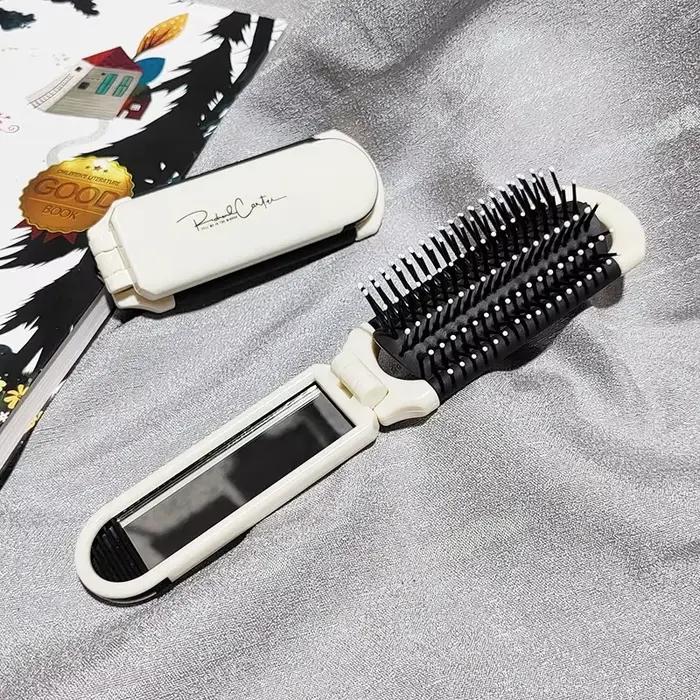 Peigne à cheveux pliable avec miroir