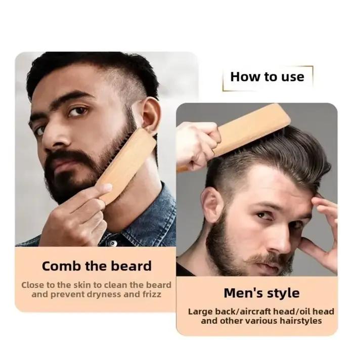 Brosse à cheveux en bois à poils de sanglier pour un fini lisse