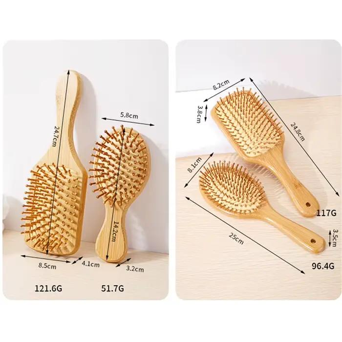 Brosse à cheveux en bambou avec kit de nettoyage
