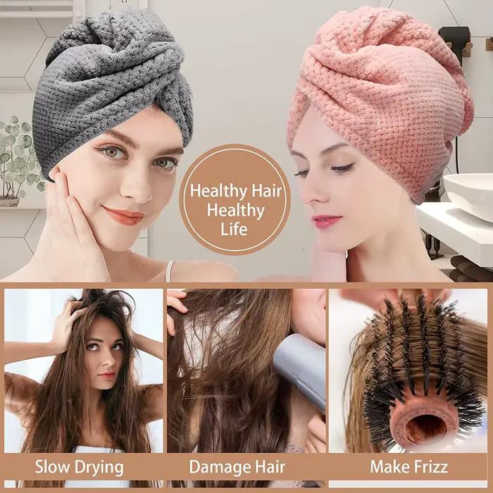 Serviette pour cheveux secs pour femmes (bonnet
