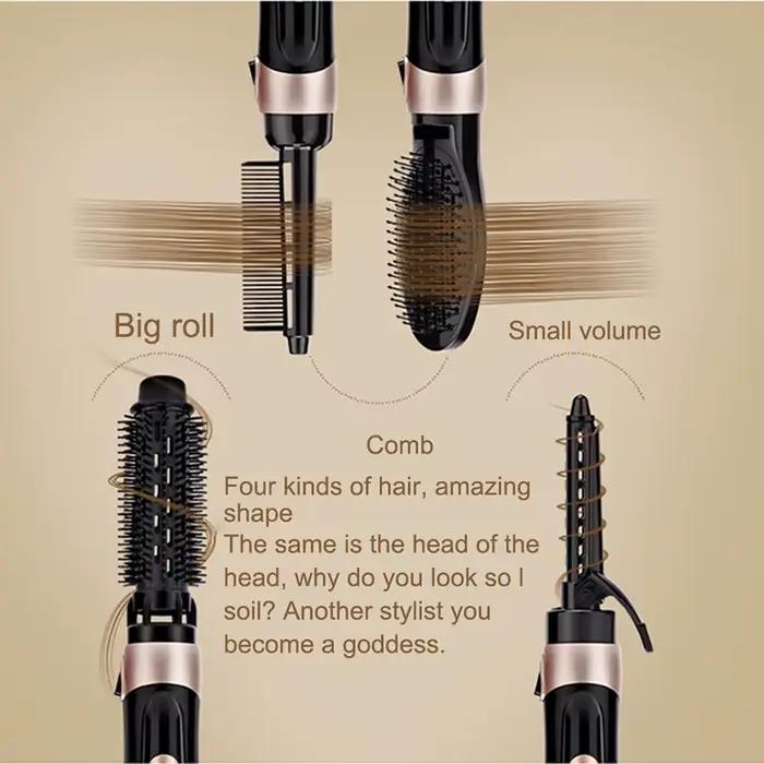 Sèche-cheveux électrique, brosse soufflante rotative à air chaud, brosse sèche-cheveux 4 en 1, pour hôtel, maison, salon, professionnel