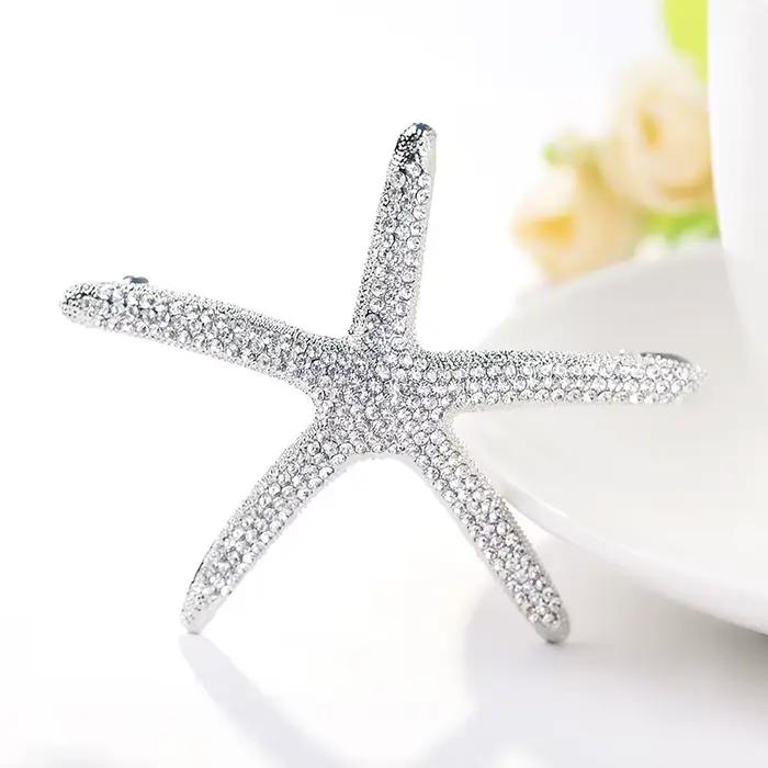EASYA nouvelle mode plein cristal étoile de mer épingle à cheveux Barrettes accessoires grandes strass pinces