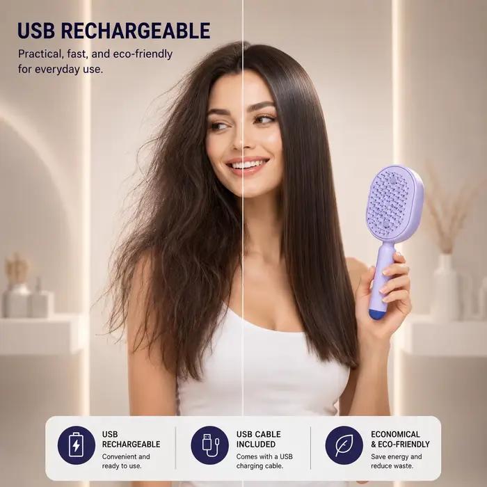 Brosse à cheveux électrique à pulvérisation et massage