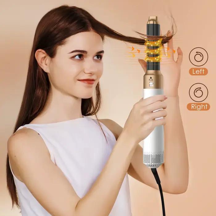 Brosse Soufflante Chauffante 5-en-1 avec Fer à Boucler Électrique et Séchoir à Cheveux